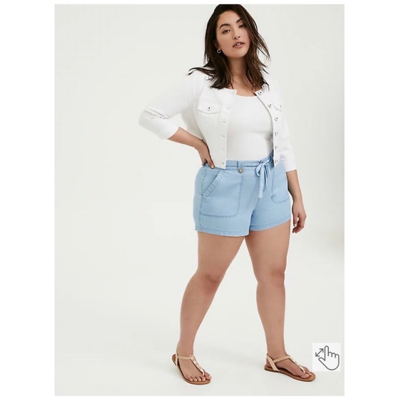 NEVER WORN Torrid 24 Drawstring Short Short - Chambray Blue - Picture 4 of 16